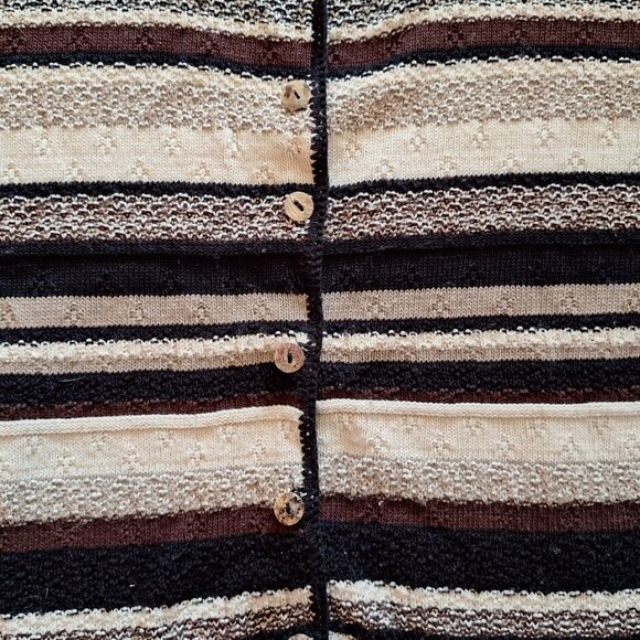 Vintage Striped Black and Cream Top - Picture 3 of 6